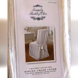 Simply Shabby Chic ivory/white damask armless silpcover